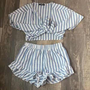 tie shirt and shorts set